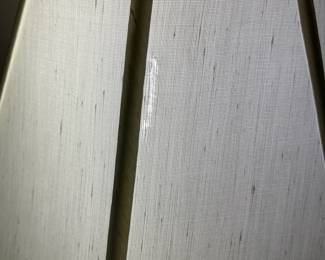 C149 - $30. Harvin Vintage Brass Lamp. Measures 24" tall. Shade has a small tear inside. 