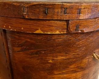 C100 - $65. Bent Wood Pantry / Storage Box with Lid and Rope Handles. Measures 15.25" wide x 14.25" tall. 