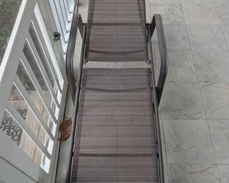 C27 - $30. Single Chaise Lounge Chair. Measures 21" wide x 72" deep x 14" tall. 