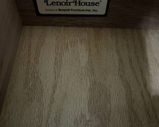C92 - $50. Lenoir House Night Stand / Side Table. By Broyhill Furniture. Measures 24" wide x 14" deep x 21.25" tall. 
