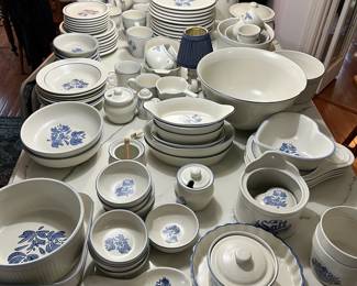 C15 - $300. Large Collection of Pfaltzgraff Yorktowne Stoneware. Has been used almost daily and so the basic pieces do show wear / use. Would prefer to sell all together but will split if there is interest. 
