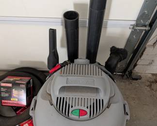 C169 - $45. 10 Gallon Wet Dry Shop Vac with attachments/accessories shown. 