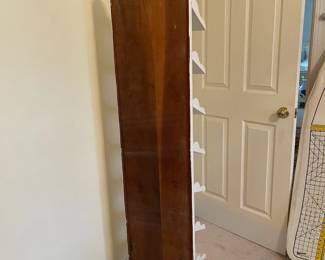 C54 - $30. White Wooden Stand (I believe it's for heeled shoes) Measures 13.25" wide x 9" deep x 62.5. 