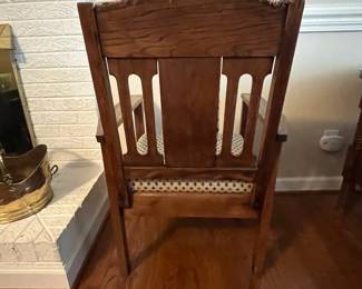 C52 - $85. Single Wooden Side Chair. Measures 25.5" wide x 23" deep x 37" tall. 