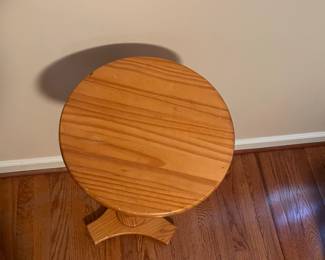 C37 - $30. Small Pine Plant Stand. Measures 11.5" across x 29" tall. 