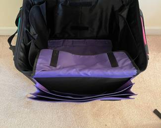 C62 - $75. Craft Matters 3 Piece Rolling Craft Storage Case. Largest piece is 18" x 15" x 16" tall. 