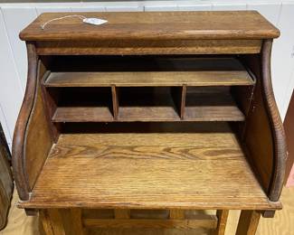 C117 - $40. Childs Desk & Chair. Measures 18" wide x 12" deep x 28.5" tall.  