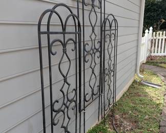C158 - $50. Set of 3 Metal Garden Trellises. 