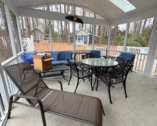 C27 - $30. Single Chaise Lounge Chair. Measures 21" wide x 72" deep x 14" tall. 