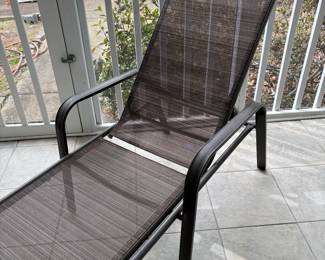 C27 - $30. Single Chaise Lounge Chair. Measures 21" wide x 72" deep x 14" tall. 