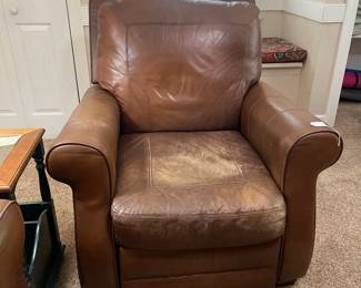 C29 - $200. Well Loved LANE Leather Couch, Ottoman and Recliner. Located on the 2nd story so we need 2 *strong* people that are able to move this. Couch is 83" long x 33" deep x 37" tall. No rips / holes but worn. Recliner is 37" wide x 34" deep x 40" tall. This is the most worn piece. 
