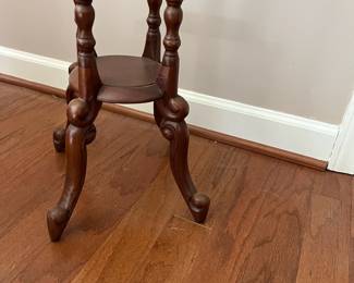 C17 - $35. Solid wood, carved, Fern Stand. Measures 10" x 33" tall. (Signed Ed. Shohkin)