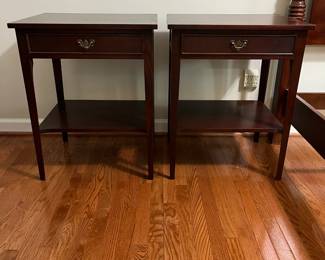 C3 - $500. Craftique Nightstand PAIR. Measures 23" wide x 19" deep x 29" tall. Drawers slide easily. Minor signs of wear from age. Very good condition!