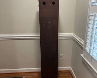 C121 - $75. Sessions Clock. Electric Westminster Chime. #326. Measures 13.75" wide x 9" deep x 67" tall. Battery operated. 