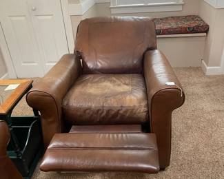 C29 - $200. Well Loved LANE Leather Couch, Ottoman and Recliner. Located on the 2nd story so we need 2 *strong* people that are able to move this. Couch is 83" long x 33" deep x 37" tall. No rips / holes but worn. Recliner is 37" wide x 34" deep x 40" tall. This is the most worn piece. 