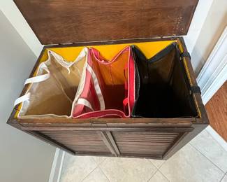 C99 - $50. Laundry Hamper. Measures 29" wide x 17" deep x 28.5" tall. 