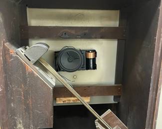 C121 - $75. Sessions Clock. Electric Westminster Chime. #326. Measures 13.75" wide x 9" deep x 67" tall. Battery operated. 