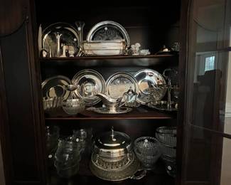 C14 - $250. Vintage China Cabinet. Measures 44" wide x 15" deep x 68" tall. 