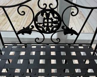 C70 - $40. 3 Tier Wrought Iron Folding Bakers Rack / Plant Stand. Measures 25" wide x 13.5" deep x 48" tall. 