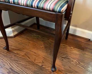 C19 - $45. Single Arm Chair. Measures 21.5" wide x 20" deep x 39" tall. (Upholstery matches dining set - similar style)