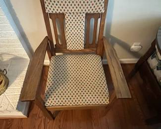 C52 - $85. Single Wooden Side Chair. Measures 25.5" wide x 23" deep x 37" tall. 