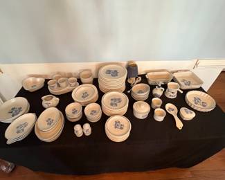 C15 - $300. Large Collection of Pfaltzgraff Yorktowne Stoneware. Has been used almost daily and so the basic pieces do show wear / use. Would prefer to sell all together but will split if there is interest. 