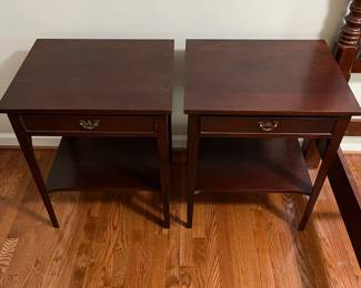 C3 - $500. Craftique Nightstand PAIR. Measures 23" wide x 19" deep x 29" tall. Drawers slide easily. Minor signs of wear from age. Very good condition!