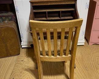 C117 - $40. Childs Desk & Chair. Measures 18" wide x 12" deep x 28.5" tall.  