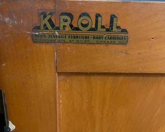 C32 - $95. Kroll Dresser / Chest. Measures 38" wide x 16" deep x 40" tall. Painted in a dark blue. Drawers all slide (bottom is a little sticky) Door on the right closes but need some adjustment. Was used as a media cabinet but could easily be a dresser or extra storage!