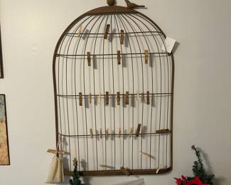 C69 - $20. Large Metal Bird Cage Frame to clip cards, etc. 