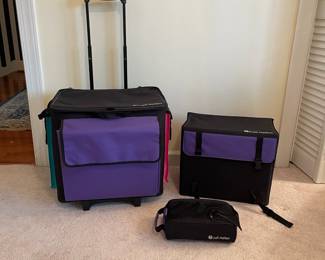 C62 - $75. Craft Matters 3 Piece Rolling Craft Storage Case. Largest piece is 18" x 15" x 16" tall. 