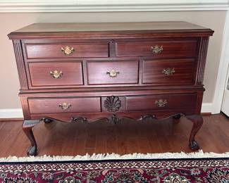 C21 - $175. Cedar Lined Chest with single drawer on the bottom. Was in front of a window so the top is sun faded but structurally it is in great condition! Measures 45" x 19.5" x 32" tall. 