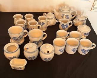 C15 - $300. Large Collection of Pfaltzgraff Yorktowne Stoneware. Has been used almost daily and so the basic pieces do show wear / use. Would prefer to sell all together but will split if there is interest. 
