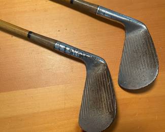 C85 - $30. Spalding Hickory Shaft Robert T. Jones #7 & #8 Irons. 