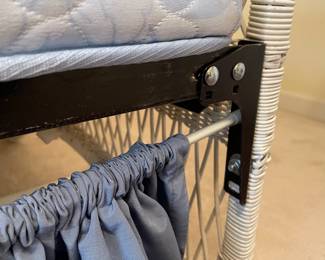 C63 - $175. Wicker Twin Sized Day Bed. Measures 89" x 40" x 43" tall. Mattress is clean and comfortable. Very good vintage condition - a few broken / split pieces on the back but they're easy to cover with pillows! Custom sewn pillowcases / blanket included if you'd like them!