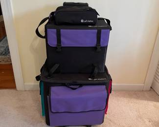 C62 - $75. Craft Matters 3 Piece Rolling Craft Storage Case. Largest piece is 18" x 15" x 16" tall. 