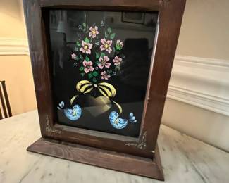 C45 - $35. Vintage Clock. Measures 10.75" x 6" deep x 23.5" tall. 