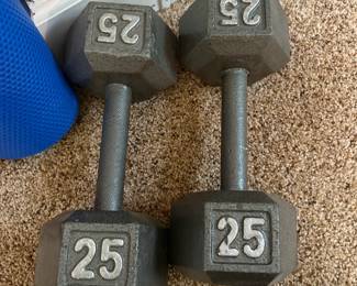 C108 - $25. PAIR of 25# weights. 