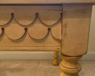 C61 - $65. Wooden Coffee Table with glass top. Measures 50" x 29" x 22.25" tall. Very sturdy & Solid. 