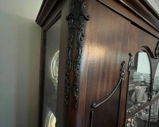 C14 - $250. Vintage China Cabinet. Measures 44" wide x 15" deep x 68" tall. 