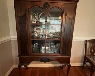 C14 - $250. Vintage China Cabinet. Measures 44" wide x 15" deep x 68" tall. 
