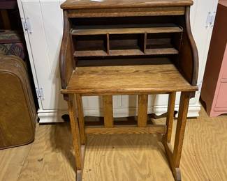 C117 - $40. Childs Desk & Chair. Measures 18" wide x 12" deep x 28.5" tall.  