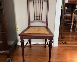 C16 - $45. Single Caned Side Chair. Measures 17" wide x 16" deep x 17.25"  floor to seat. 35" floor to top. 