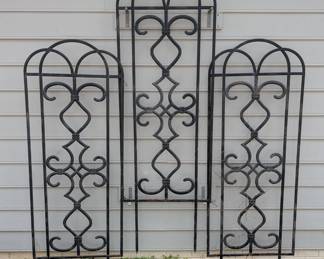 C158 - $50. Set of 3 Metal Garden Trellises. 