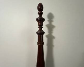 C4 - $250. King Sized 4 Poster Bed. No name. Some wear along the footboard. Measures 81.5" wide x 89" long x 80" tall. 