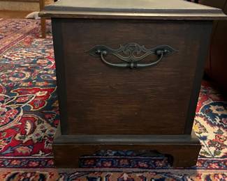 C82 - $75. Small Antique Trunk with handles on the side. Measures 25.75" x 14.5" x 16" tall. 