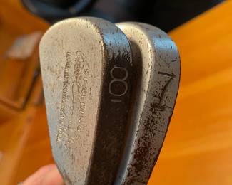C85 - $30. Spalding Hickory Shaft Robert T. Jones #7 & #8 Irons. 
