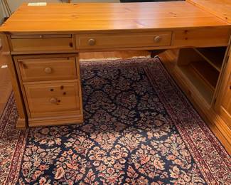 C39 - $250. Broyhill - Pine Office Furniture. Moves in 6 pieces. It is on the 2nd story so please have help to move! Can be configured a lot of ways! Individual piece on the right is 32" wide x 21" deep x 79" tall. Desk piece is 60" long + the attached piece making it 80" as set up. 32" deep x 30" tall. Very Sturdy!