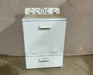 C115 - $30. Homemade Wooden Toy Stove. Measures 16" x 12" deep x 25" tall. 