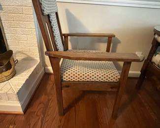 C52 - $85. Single Wooden Side Chair. Measures 25.5" wide x 23" deep x 37" tall. 